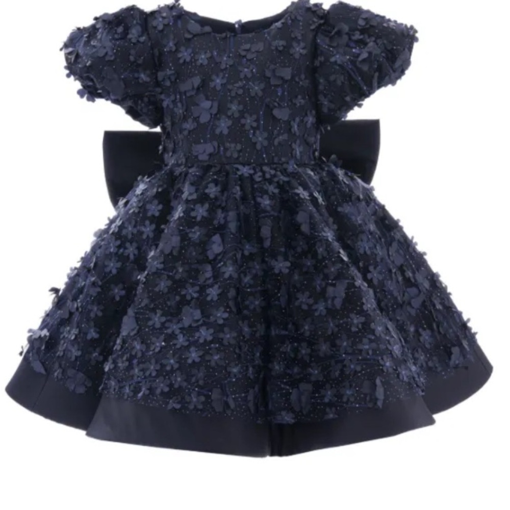Elegant Navy Blue Kids Formal Dress